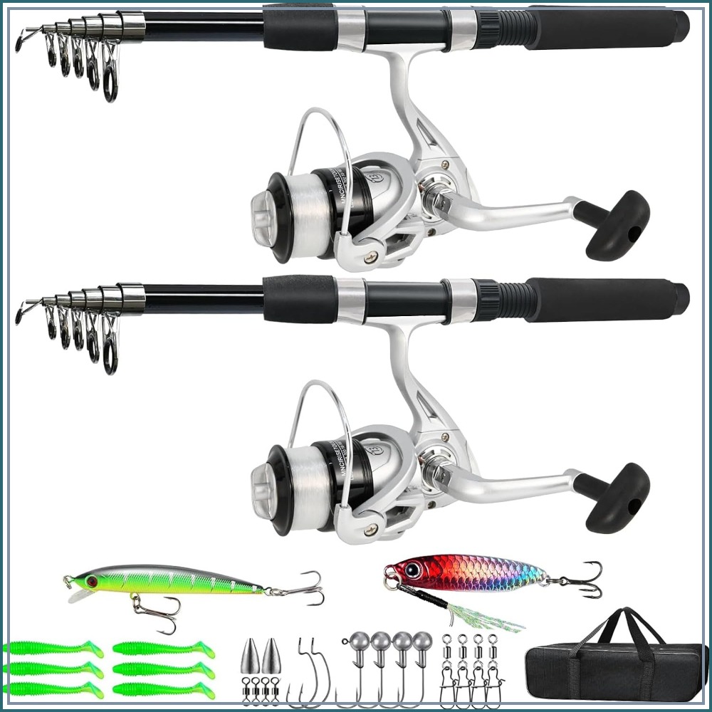 Fishing Pole Combo 6.9ft 2Pcs  - огляд і ціна Reel Bag