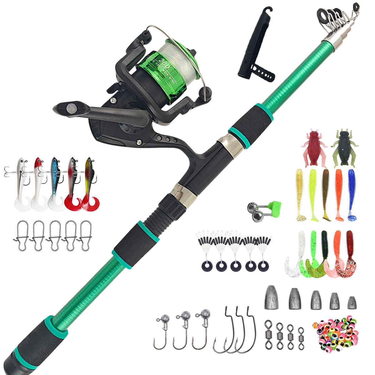 Portable Telescopic Fishing Ro - огляд і ціна Spincast Reel