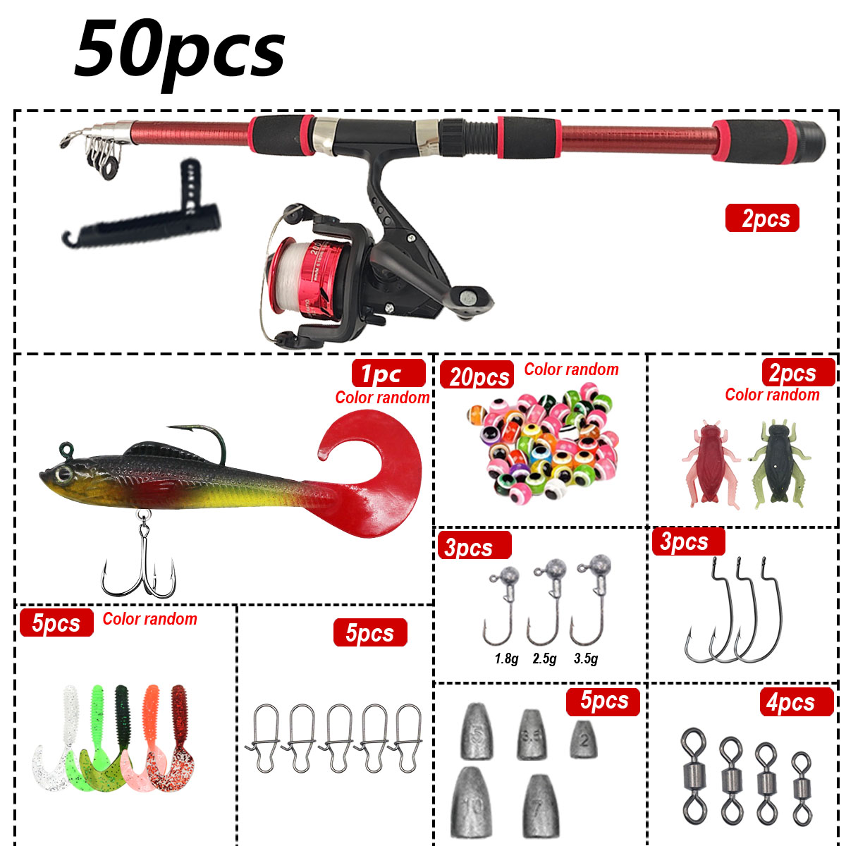 Portable Telescopic Fishing Ro - огляд і ціна Spincast Reel