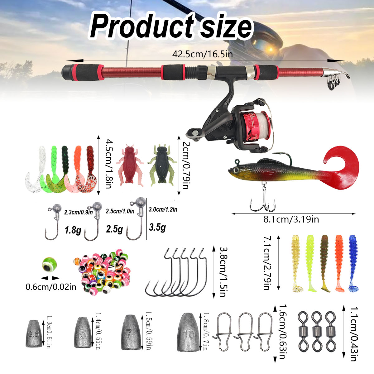 Portable Telescopic Fishing Ro - огляд і ціна Spincast Reel