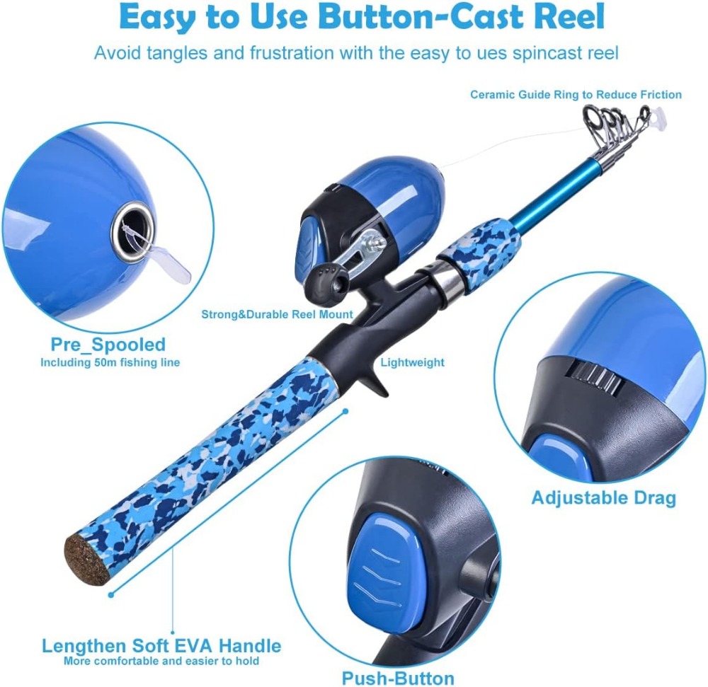 Kids Fishing Pole Set with Ful - огляд і ціна Spincast Reel