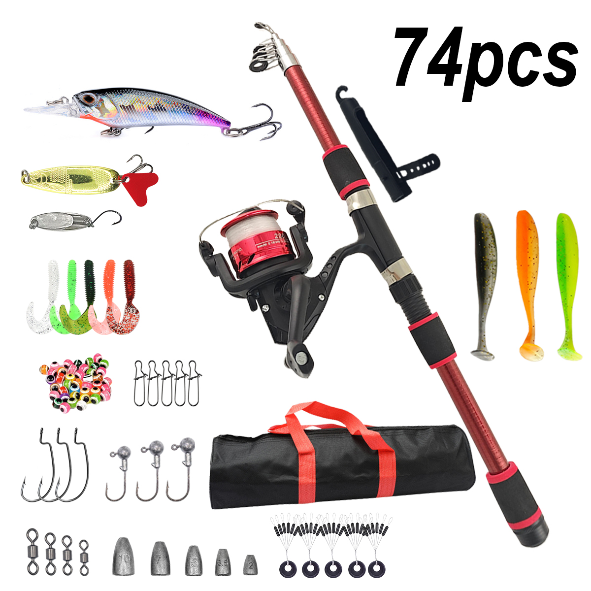 Fishing Pole Set Full Kits Wit - огляд і ціна Spincast Reel